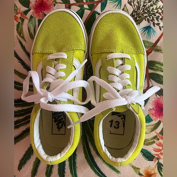VANS Old Skool sneakers lime green SZ 13 kids - Picture 5 of 5